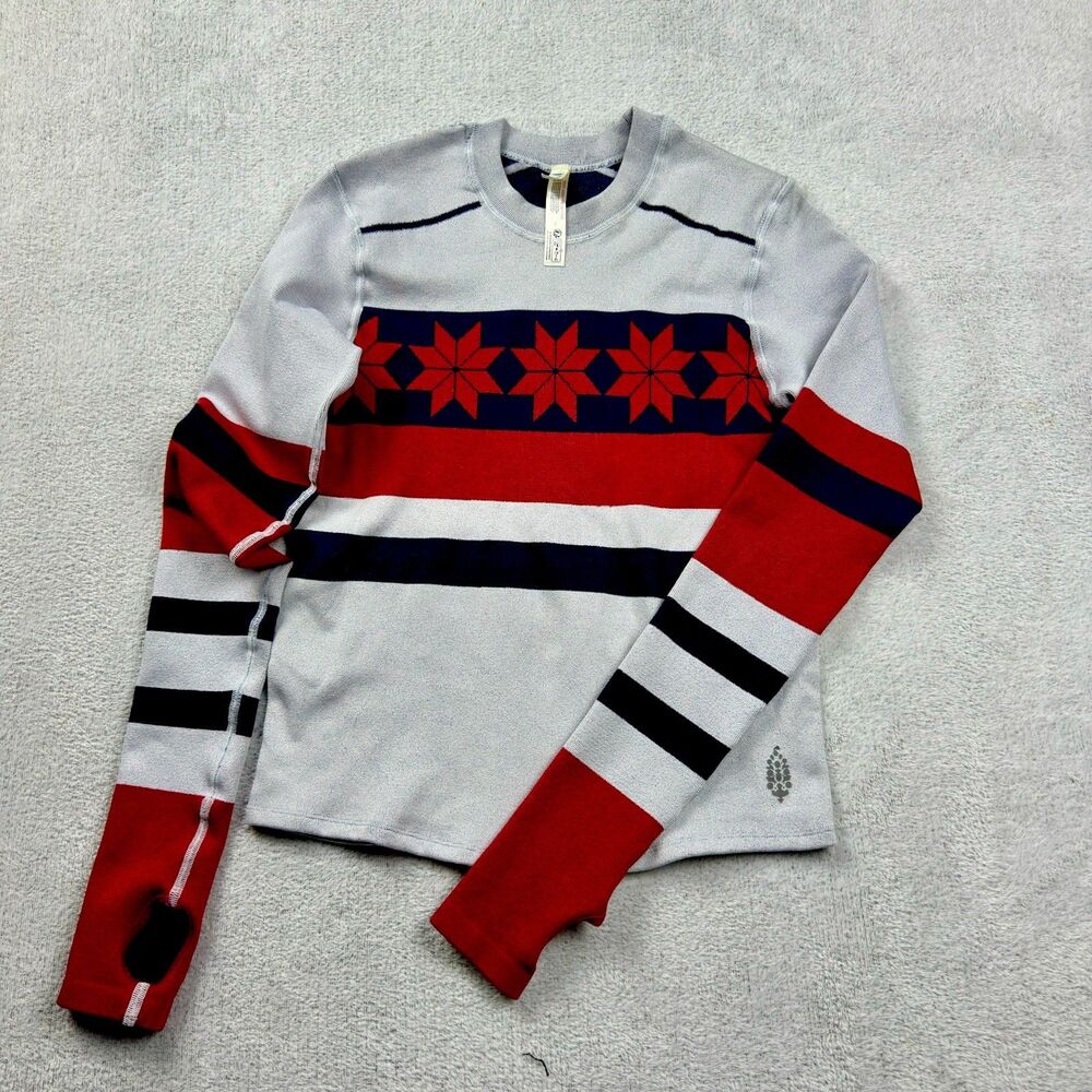 Free People FP Movement Myoko Jacquard Base Layer Top XS/S Fair Isle Nordic